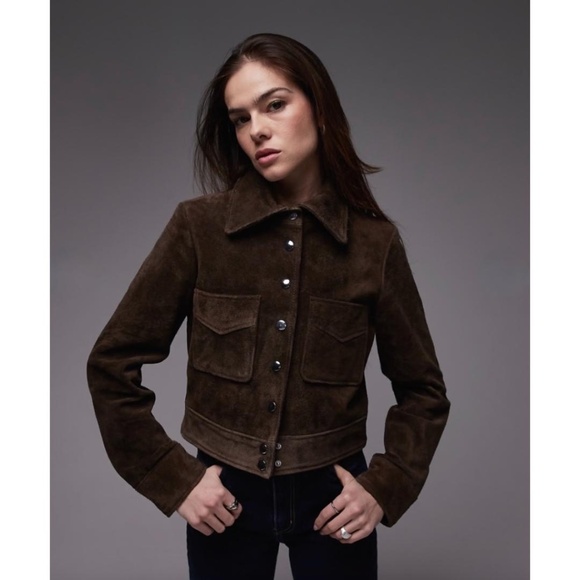 Mango Brown Suede Jacket - Picture 1 of 16